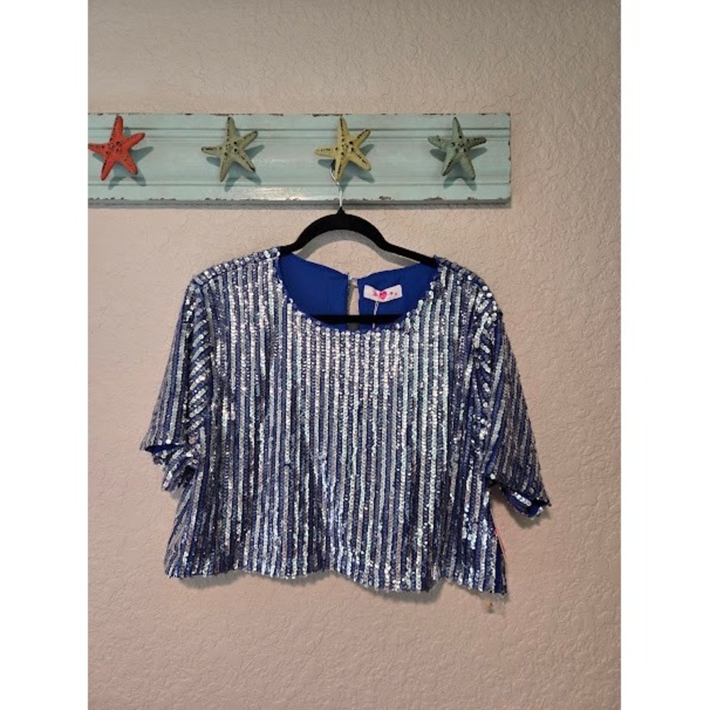 Buddy‎ Love Blue Sequin Top
